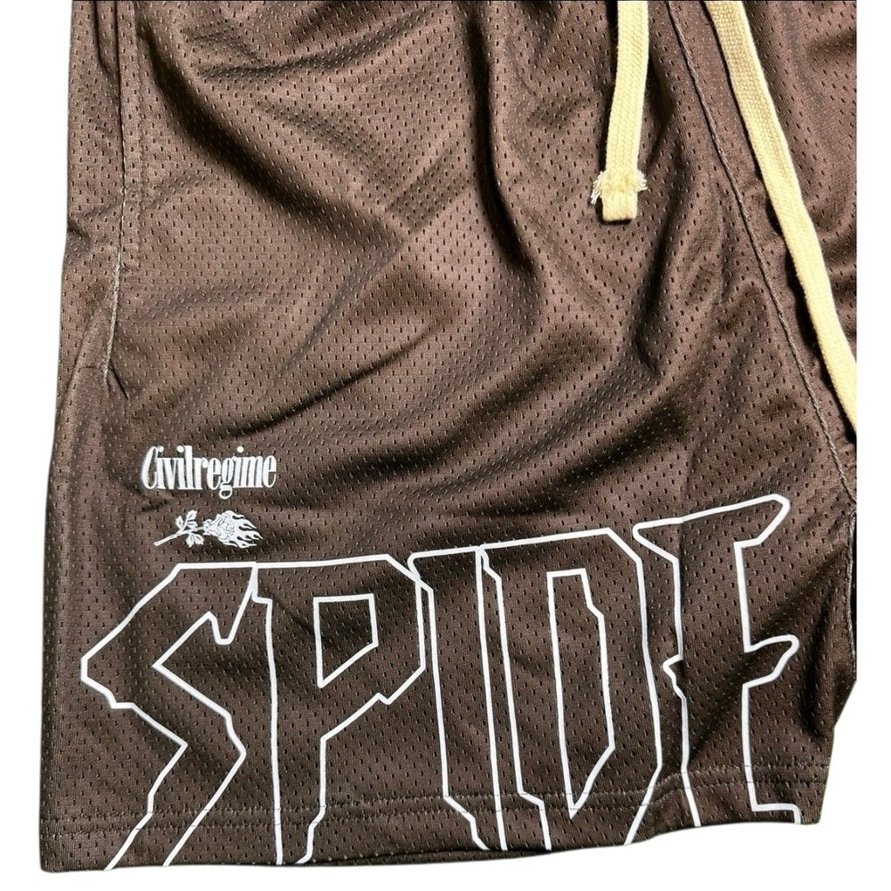 Civil Regime x Marvel Mens Spiderman Mesh Shorts Brown 2XL Heavyweight NWT RARE - Picture 4 of 8